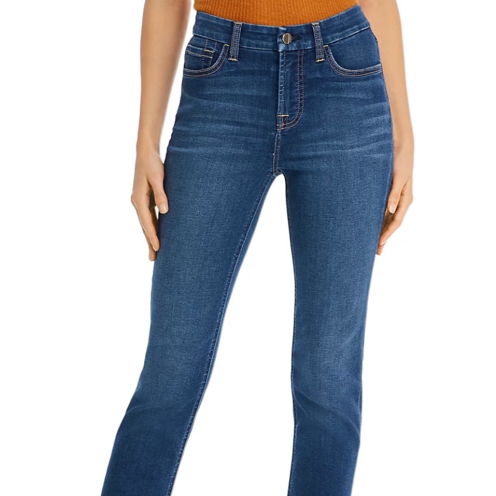 New JEN7 by Seven For All Mankind Ankle Straight Leg Stretch Denim Jeans Sz 00